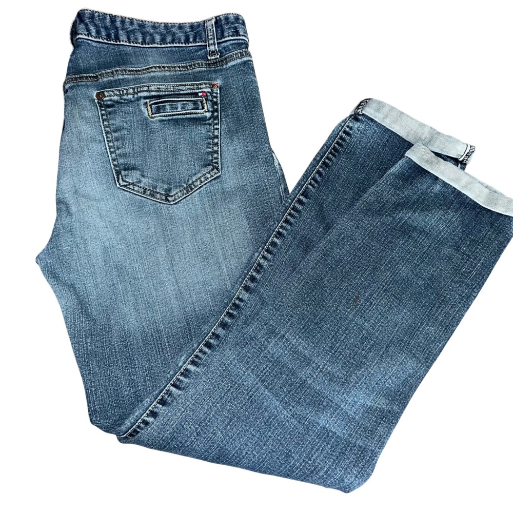 Tommy Hilfiger Modern Skinny Crop Jeans Medium Wash Denim W 8R Cuffed Mid Rise‎